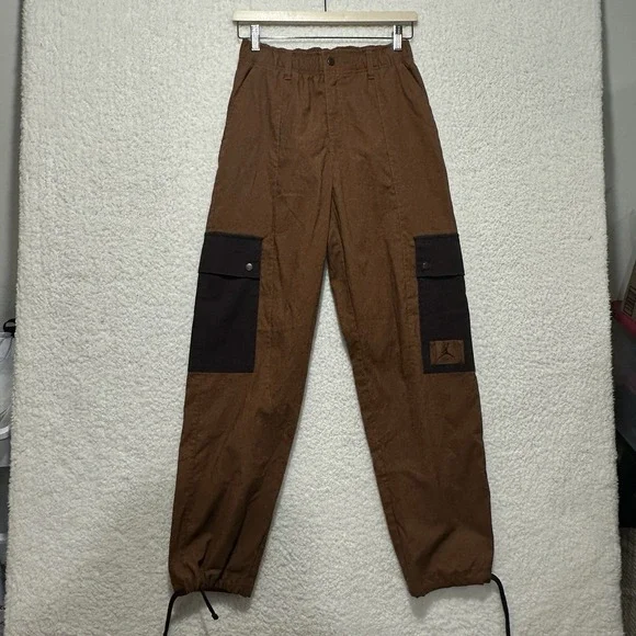 Nike Pants Womens XS Brown Air Jordan Essential Utility Cargo Loose Fit Joggers - Picture 3 of 16